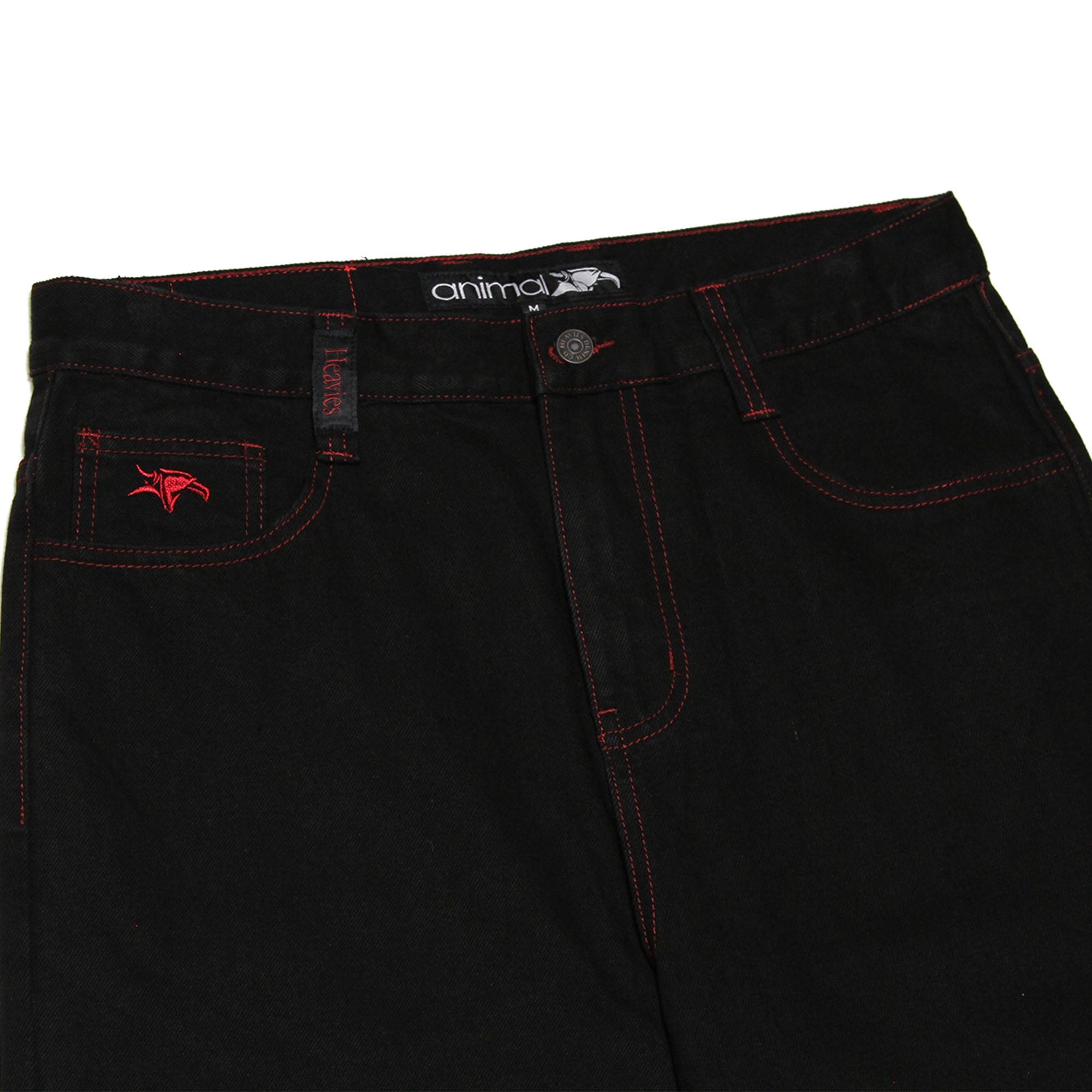 Doomed Heavies x Animal Jeans Black with Red Stitch | Waller BMX Doomed Heavies x Animal Jeans Black with Red Stitch | Waller BMX