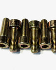 S&M/FIT Gold Metric Stem Bolts For Modern USA Made Stems (Qty 6)