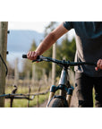 AH1 31.8 - Title MTB Black Aluminum Mountain Bike Handlebar Mounted On Bike