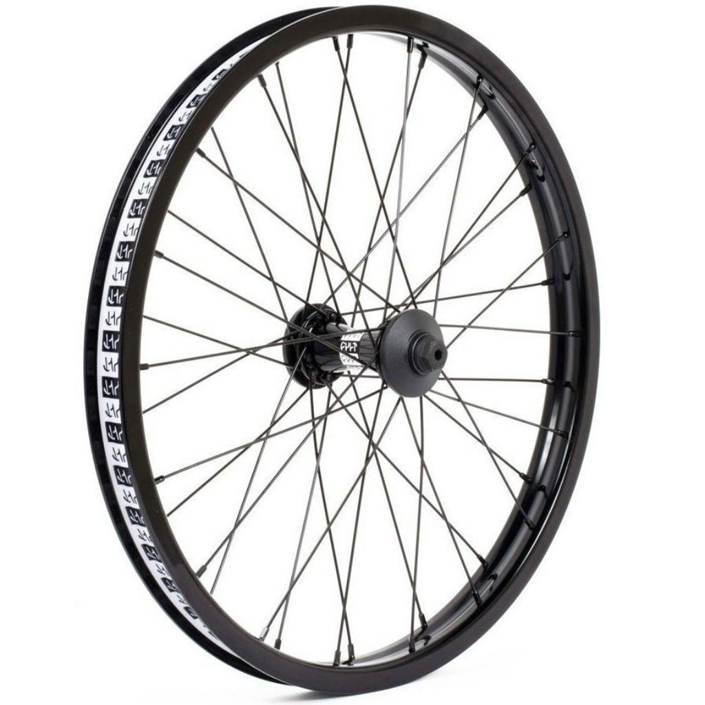 Cult Crew Match Front Wheel With Guards - Black 10mm (3/8") at . Quality Front Wheels from Waller BMX.