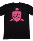 Federal Lacey T-Shirt - Black With Cranberry Print - Waller BMX