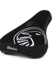 Shadow Crow Mid Seat - Black With White Embroidery at . Quality Seat from Waller BMX.
