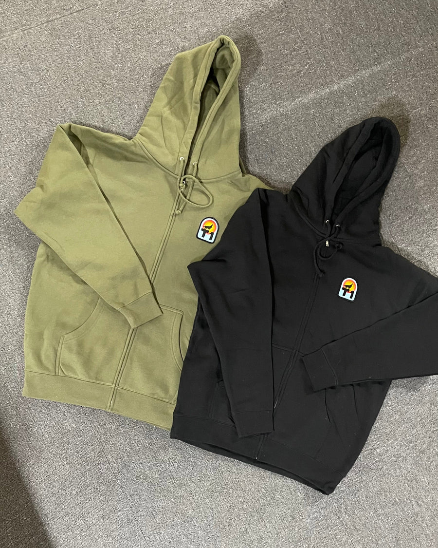 T1 Wolf Zip Hoodie Olive