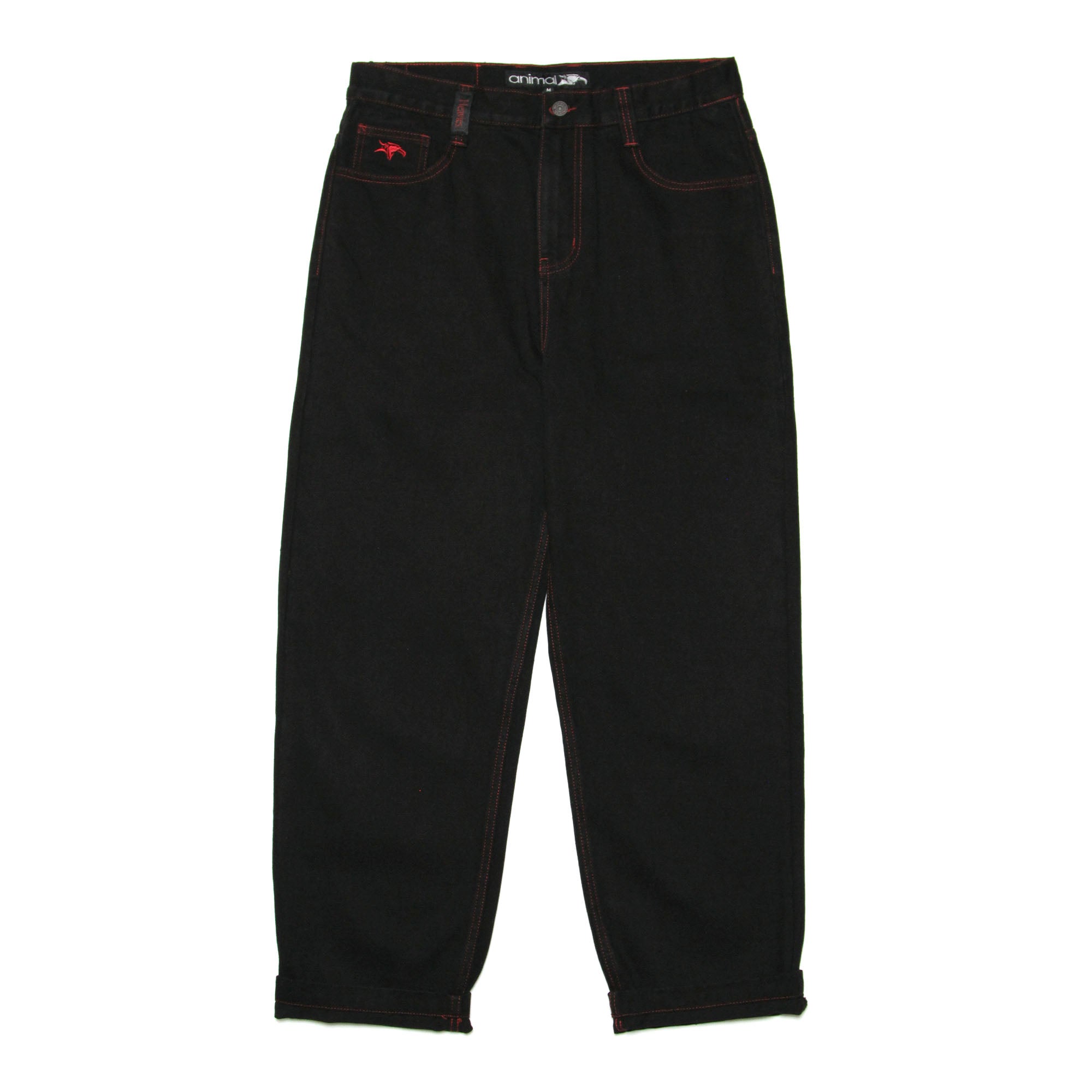 Doomed Heavies x Animal Jeans Black with Red Stitch | Waller BMX