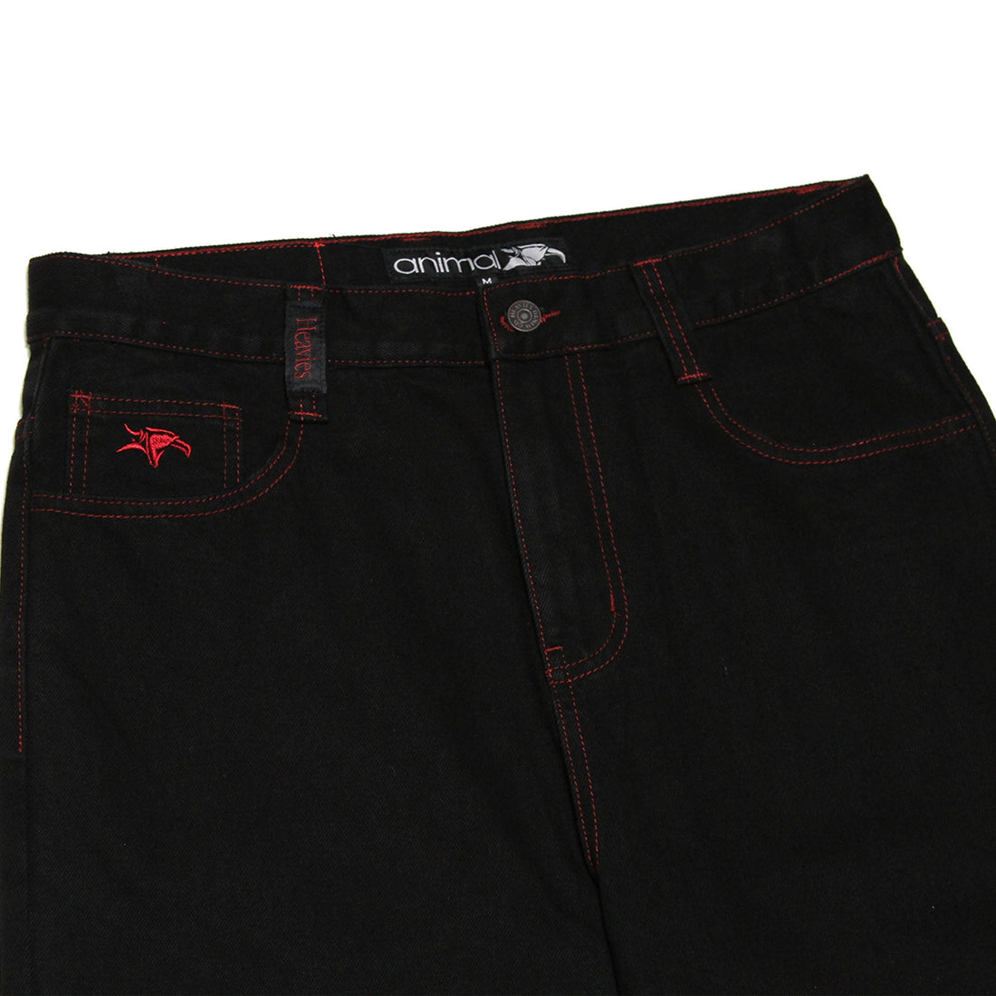 Doomed Heavies x Animal Jeans Black with Red Stitch - Waller BMX