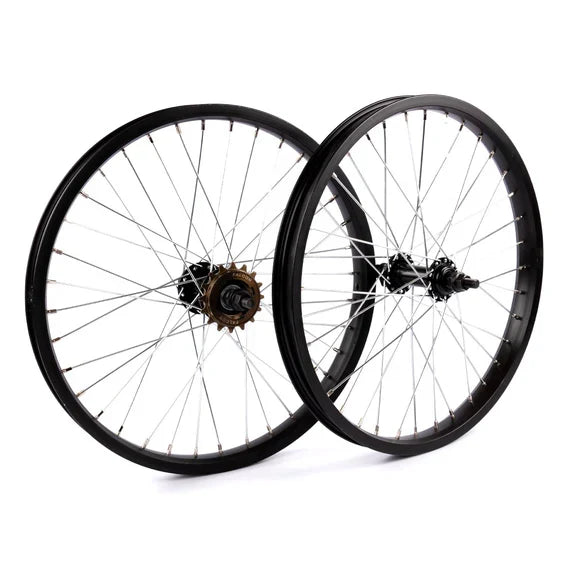 Tribal 18" RHD Wheelset - Black with Silver Spokes 16 Tooth