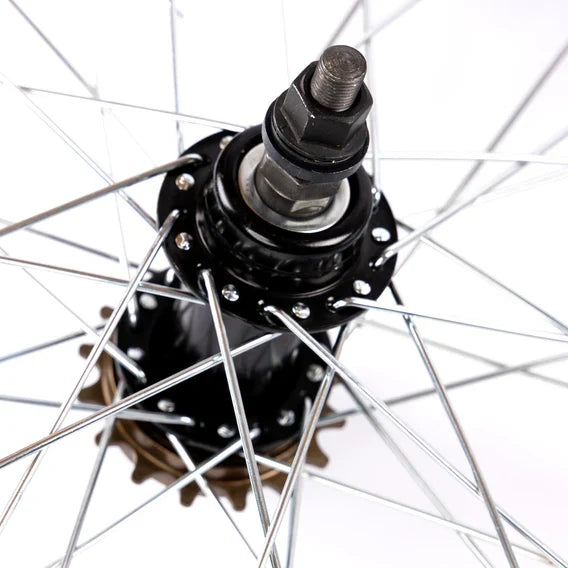Tribal 18" RHD Wheelset - Black with Silver Spokes 16 Tooth