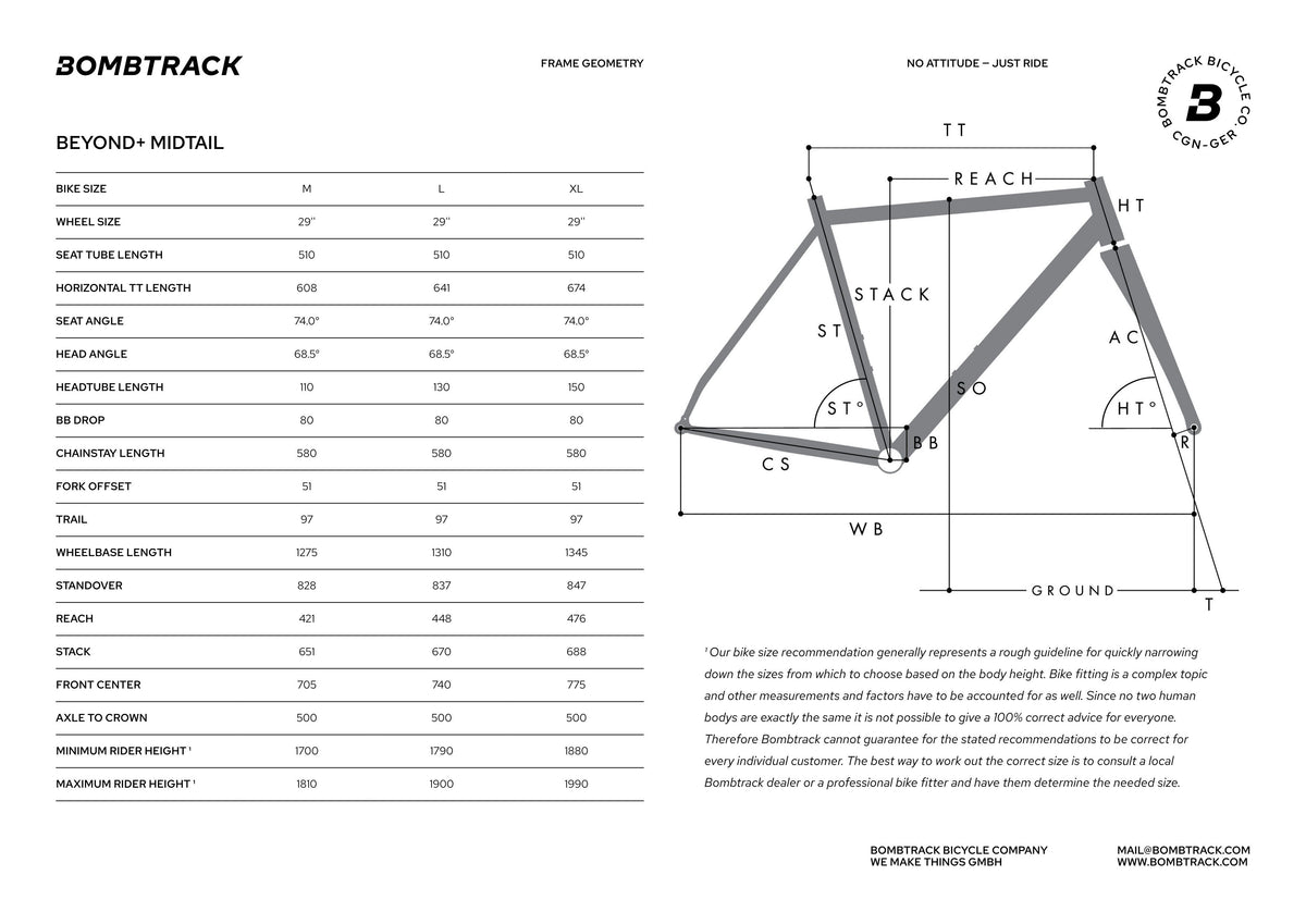 BOMBTRACK Beyond+ Midtail Frame