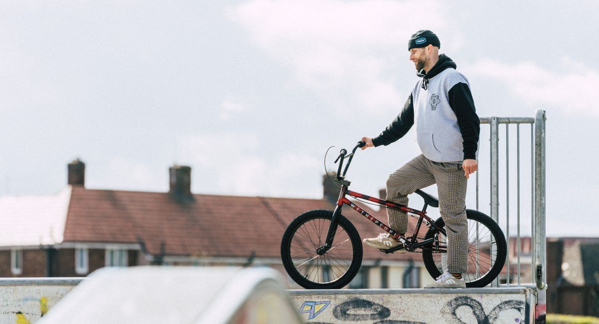 Jack Waller with his BMX in Sheffield