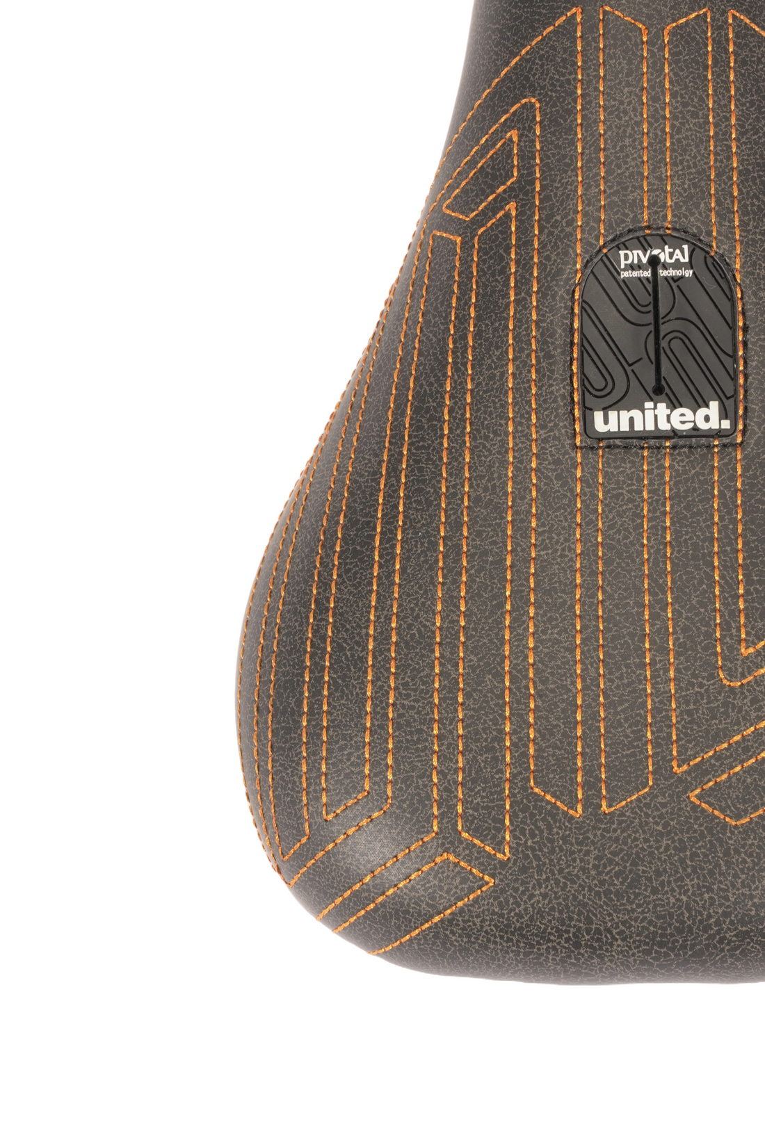 United Squad Fat Pivotal Seat Black With Orange Stitch