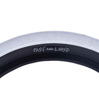 Cult Fast And Loose Pool Tyre - White With Black Sidewall 2.40"