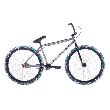 Cult 2022 Devotion A 26" Bike - Raw With Black Parts And Teal Camo Tyres 22"