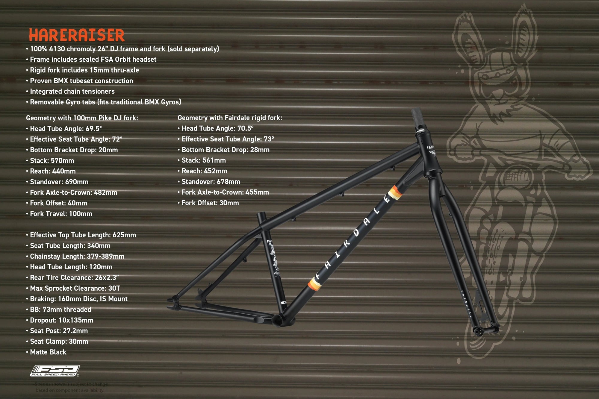 Fairdale Hareraiser 26&quot; DJ Frame - Waller BMX