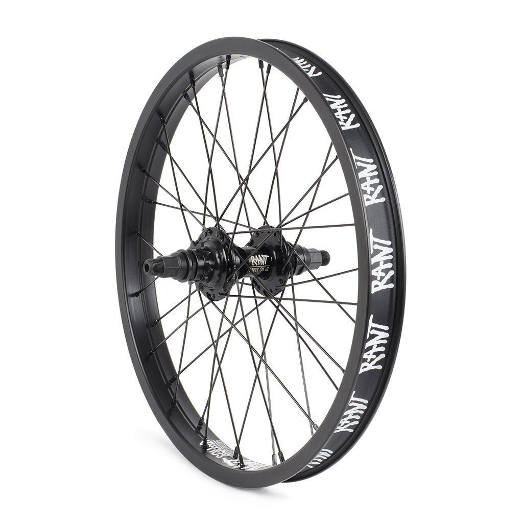 Rant 18" LHD Party On V2 Cassette Rear Wheel - Black 9 Tooth - Waller BMX