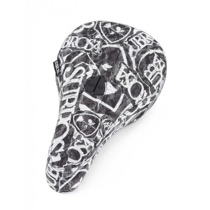 Subrosa Thrashed Mid Pivotal Seat - Black / White - Waller BMX