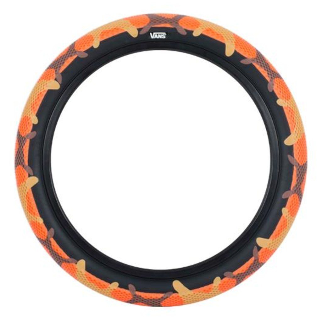 Cult 12&quot; Vans Tyre - Orange Camo With Black Sidewall 2.20&quot; at . Quality Tyres from Waller BMX.