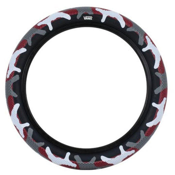 Cult 14" Vans Tyre - Red Camo With Black Sidewall 2.20" at . Quality Tyres from Waller BMX.