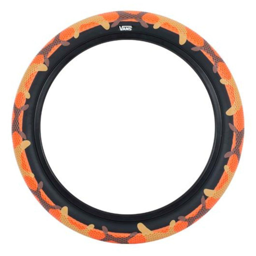 Cult 18" Vans Tyre - Orange Camo With Black Sidewall 2.30" at . Quality Tyres from Waller BMX.