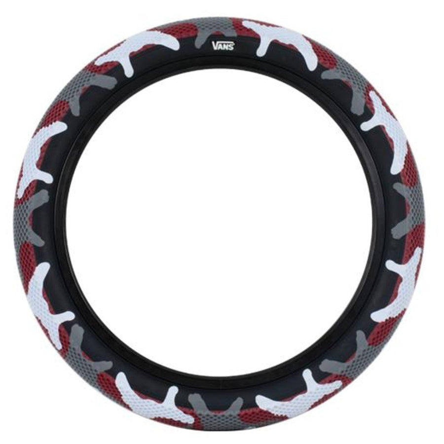 Cult 18" Vans Tyre - Red Camo With Black Sidewall 2.30" at . Quality Tyres from Waller BMX.