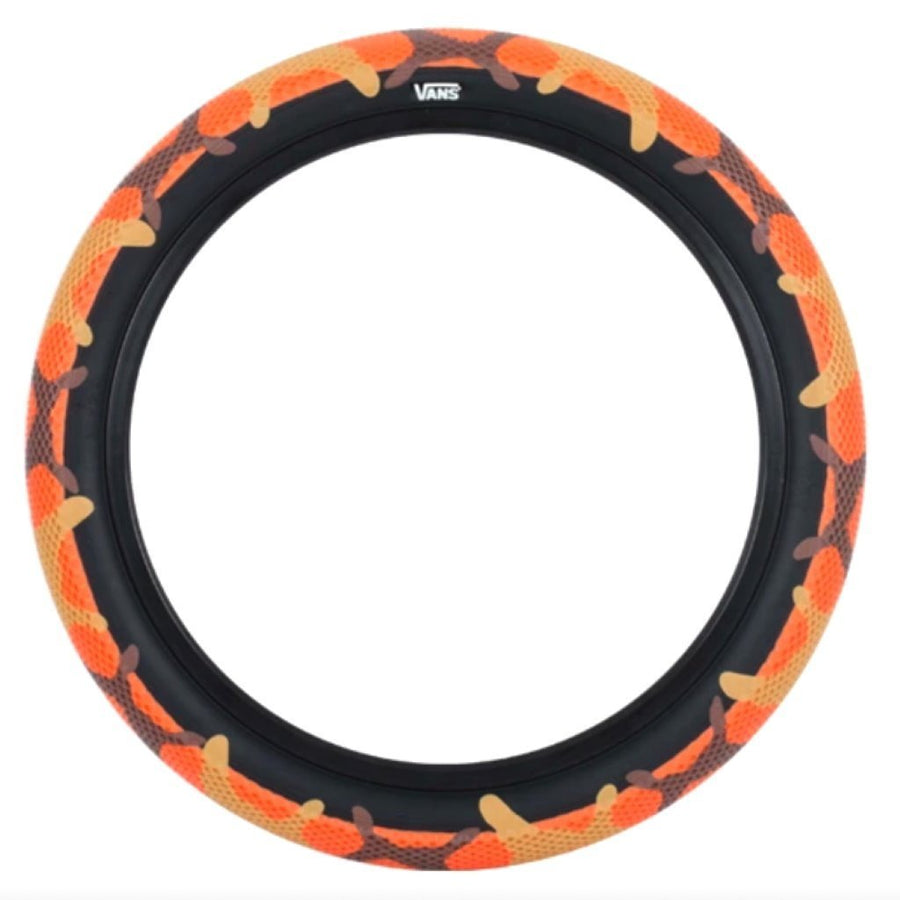 Cult 26" Vans Tyre - Orange Camo With Black Sidewall 2.10" at . Quality Tyres from Waller BMX.