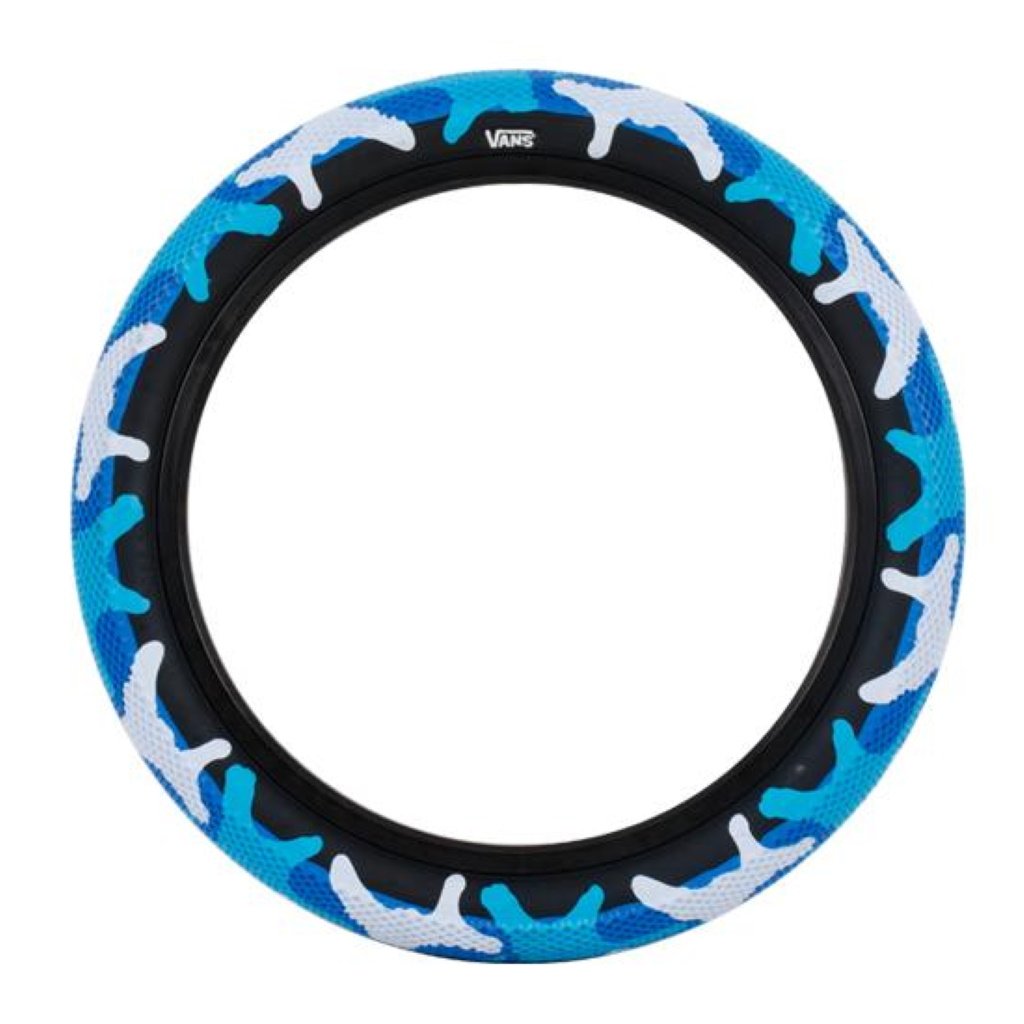 Cult 18" Vans Tyre - Blue Camo With Black Sidewall 2.30" - Waller BMX