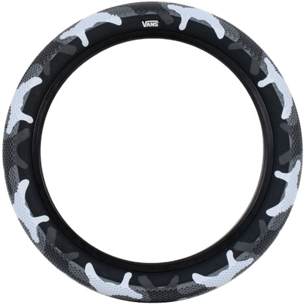 Cult 14" Vans Tyre - Grey Camo With Black Sidewall 2.20" - Waller BMX