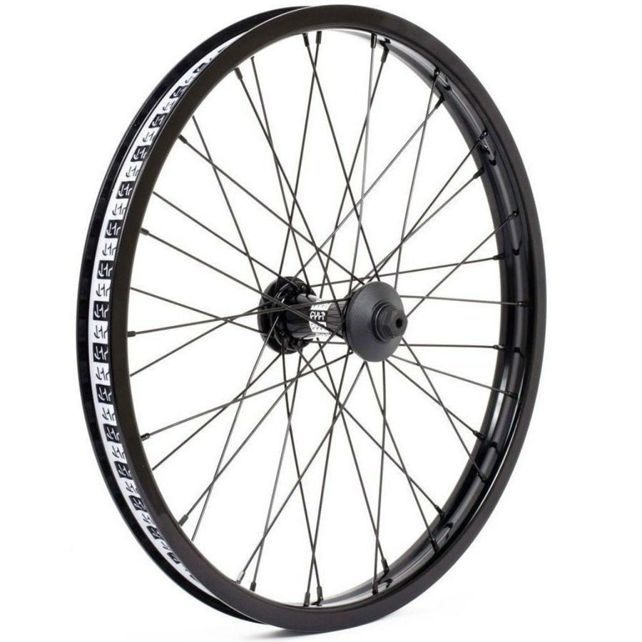 Cult Crew Match Front Wheel With Guards - Black 10mm (3/8") at . Quality Front Wheels from Waller BMX.