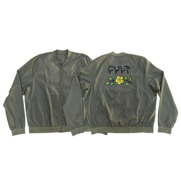 Cult In Bloom Bomber Jacket - Military Green at 61.99. Quality Jackets from Waller BMX.