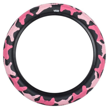 Cult Vans Tyre - Pink Camo With Black Sidewall 2.40" at . Quality Tyres from Waller BMX.