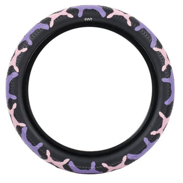 Cult Vans Tyre - Purple Camo With Black Sidewall 2.40" at . Quality Tyres from Waller BMX.