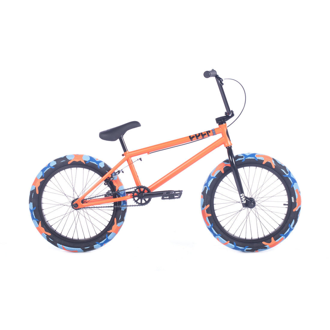 Cult 2024 Gateway BMX Bike Orange With Black Parts And Blue Orange Camo Tyres 20.5