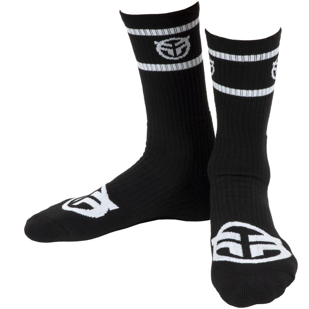 Federal Logo Socks - Black With White Logos - Waller BMX
