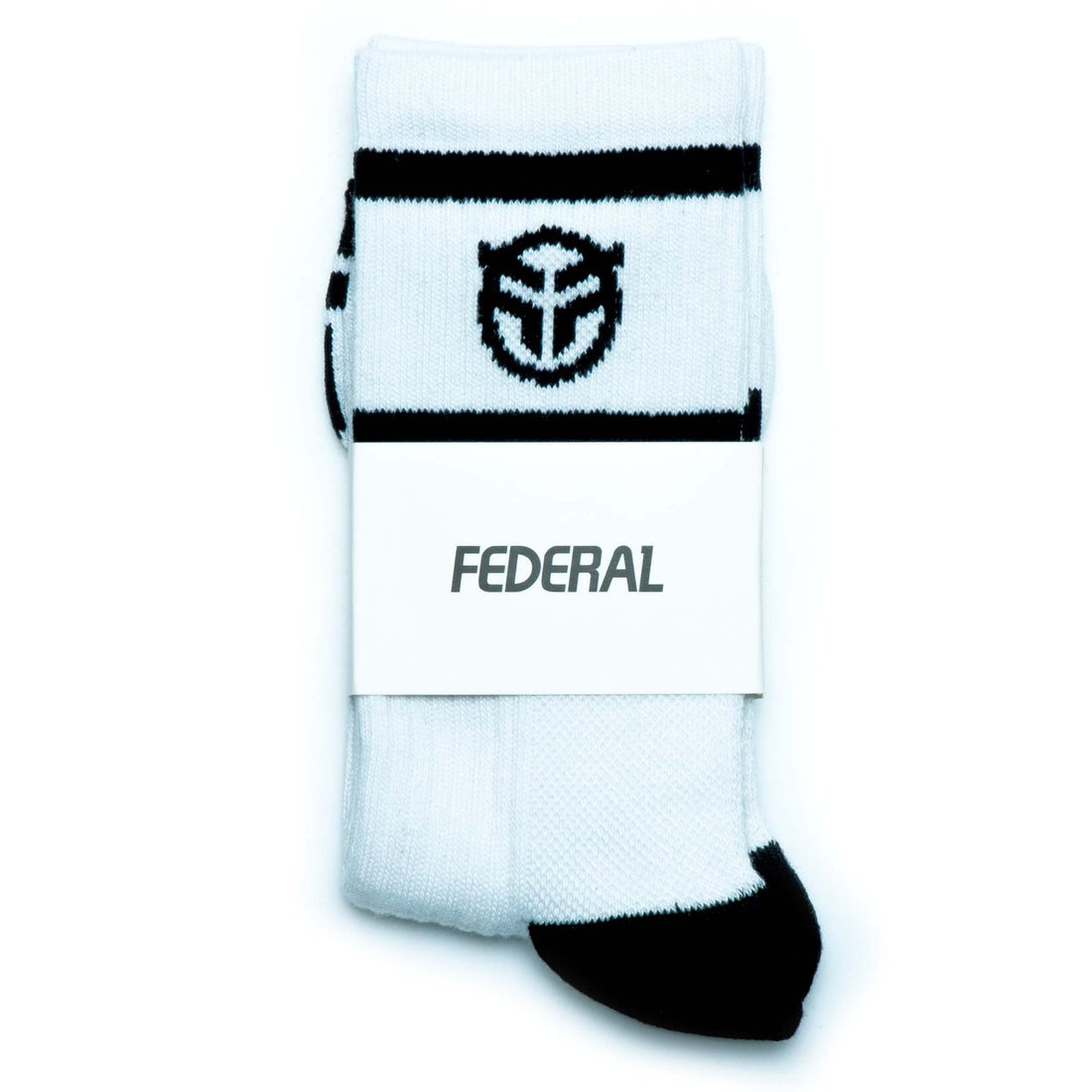 Federal Logo Socks - White With Black Logos