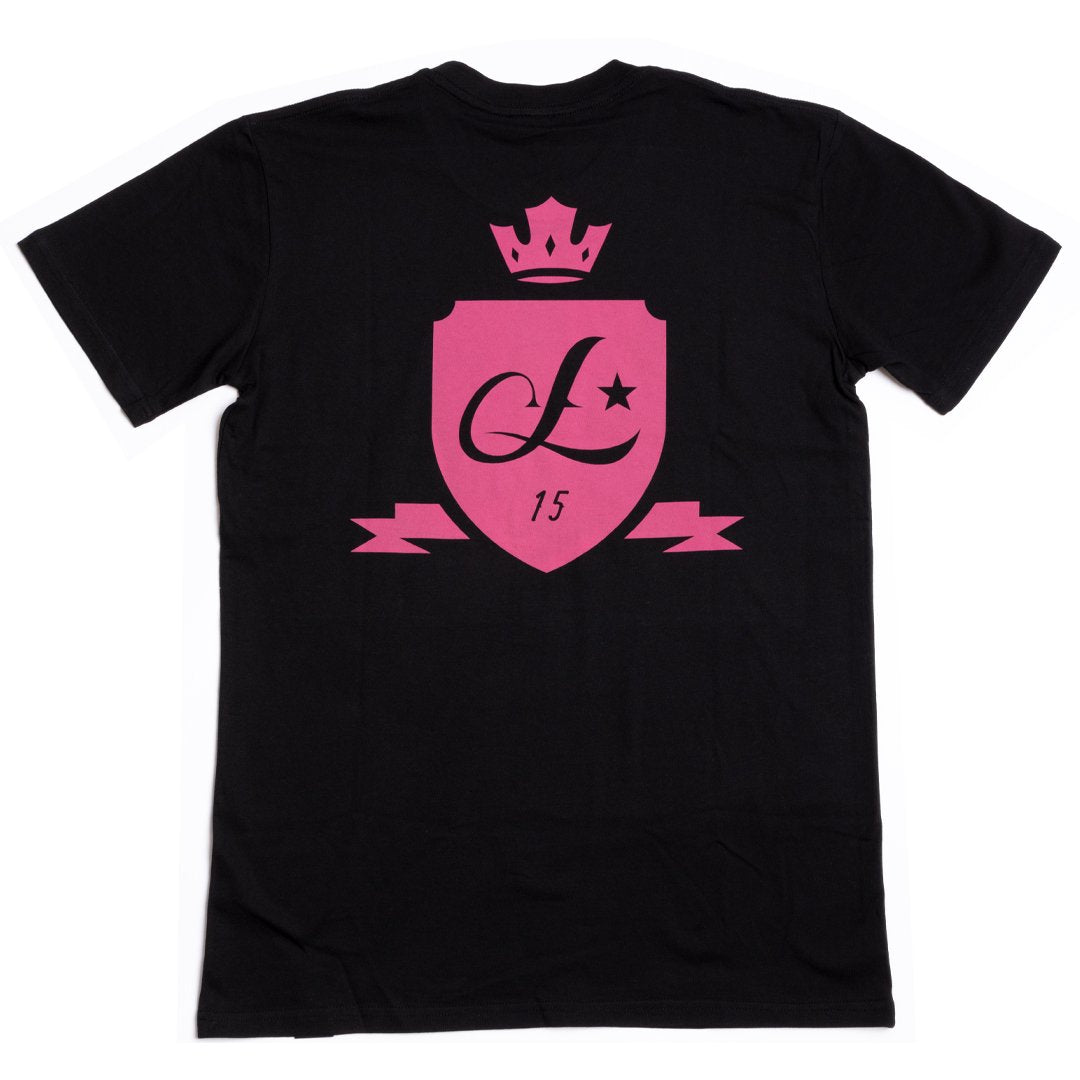 Federal Lacey T-Shirt - Black With Cranberry Print - Waller BMX
