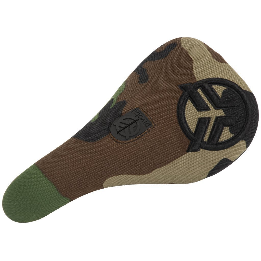 Federal Slim Pivotal Logo Seat - Camo With Raised Black Stitching at . Quality Seat from Waller BMX.