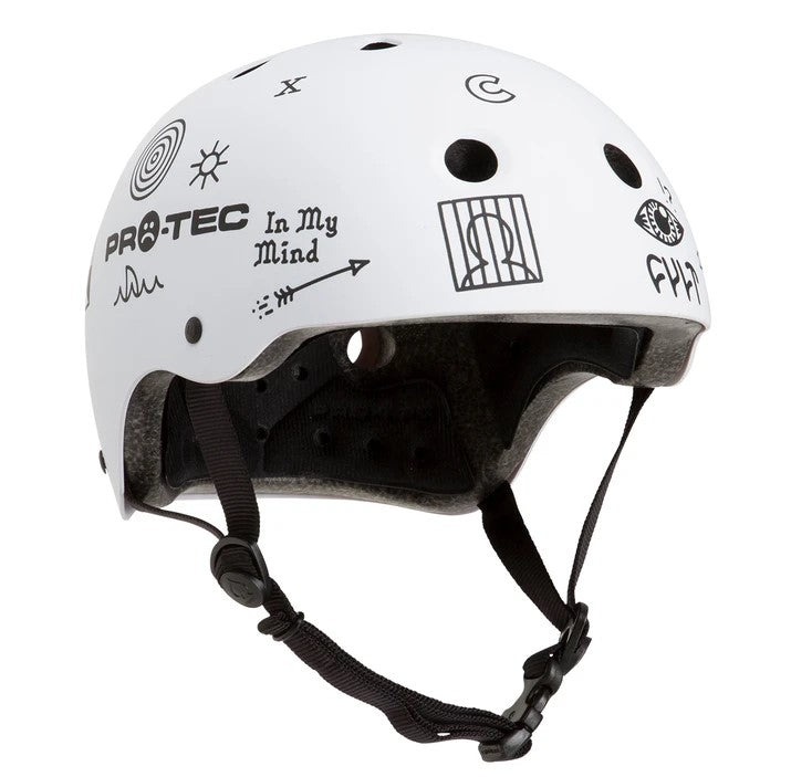 Pro-Tec X Cult Collaboration Classic Certified Helmet - Matt White - Waller BMX