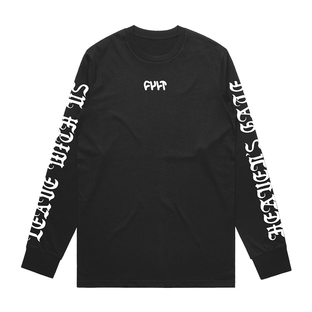 Cult Leave With Us Long Sleeve T-Shirt - Black - Waller BMX