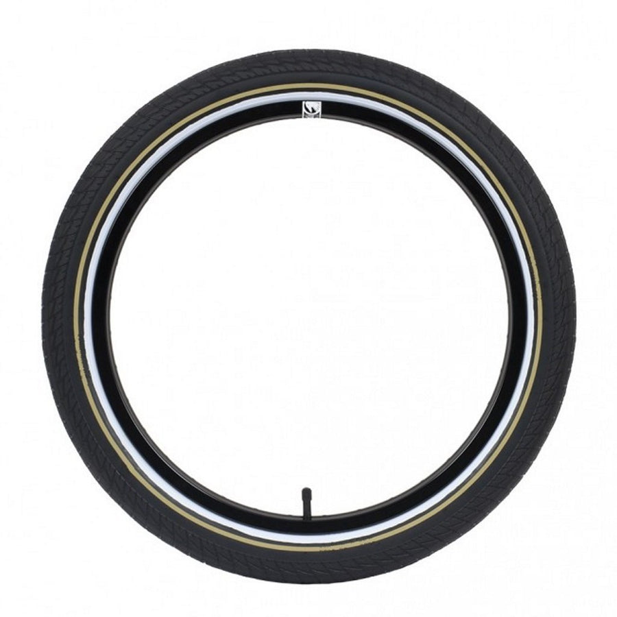 Shadow Serpent Tyre - Black With Gold Line 2.30" at . Quality Tyres from Waller BMX.