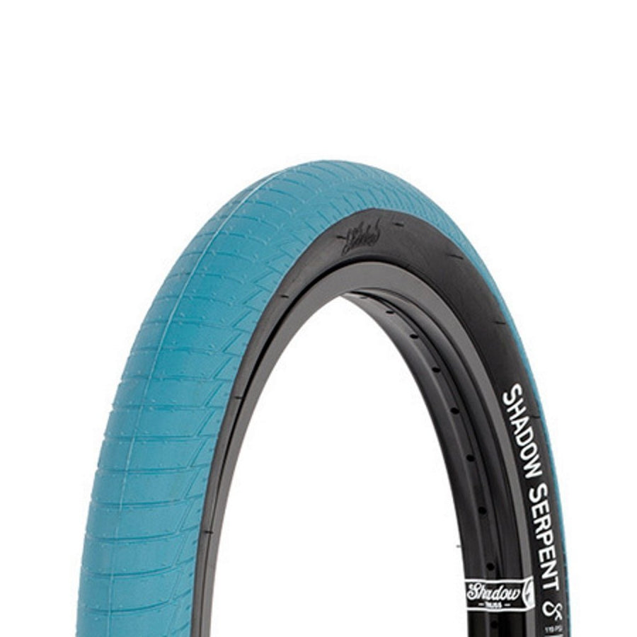 Shadow Serpent Tyre - Polar Pop Blue With Black Sidewall 2.30" at . Quality Tyres from Waller BMX.