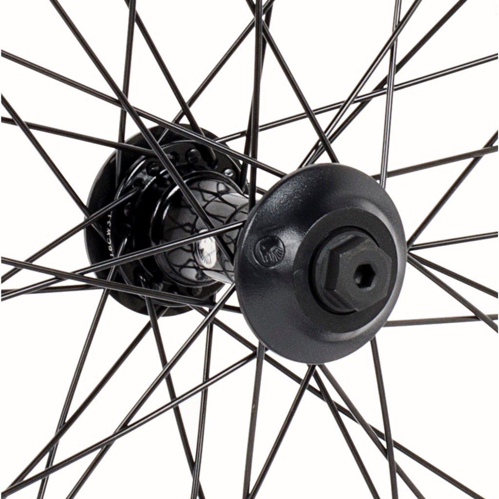 Shadow Symbol Front Hub - Black 10mm (3/8") at . Quality Hubs from Waller BMX.