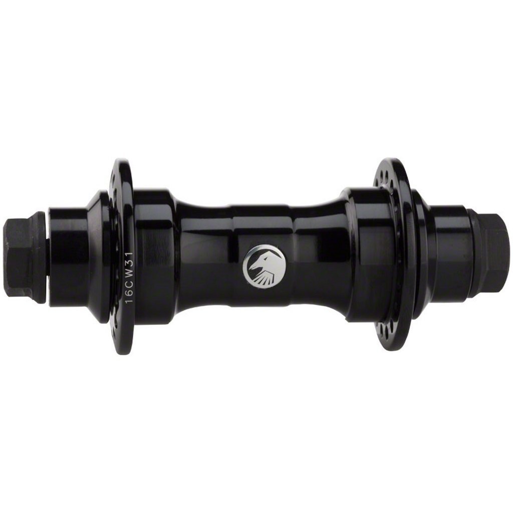 Shadow Symbol Front Hub - Black 10mm (3/8") at . Quality Hubs from Waller BMX.