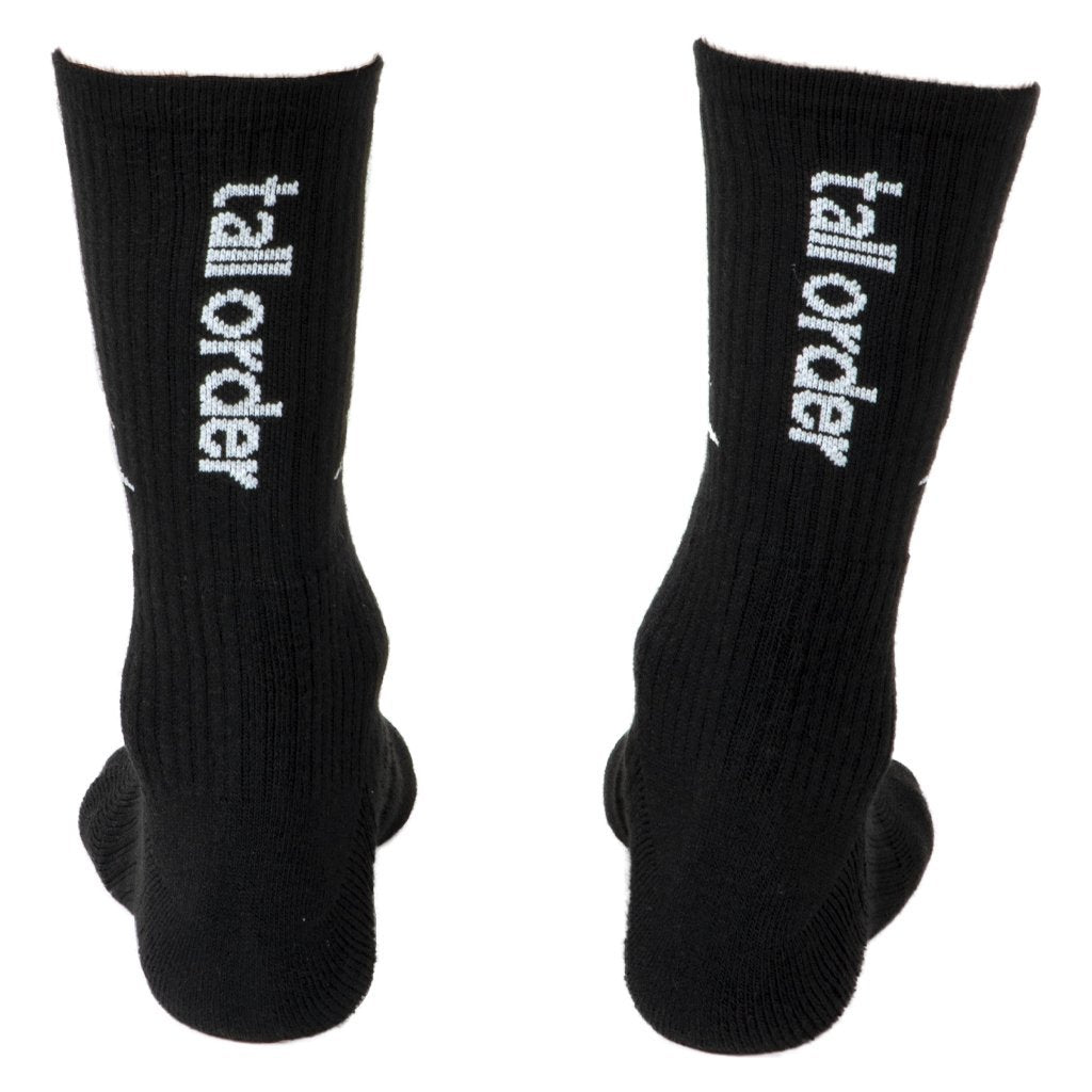 Tall Order Logo Socks - Black With White Logo - Waller BMX