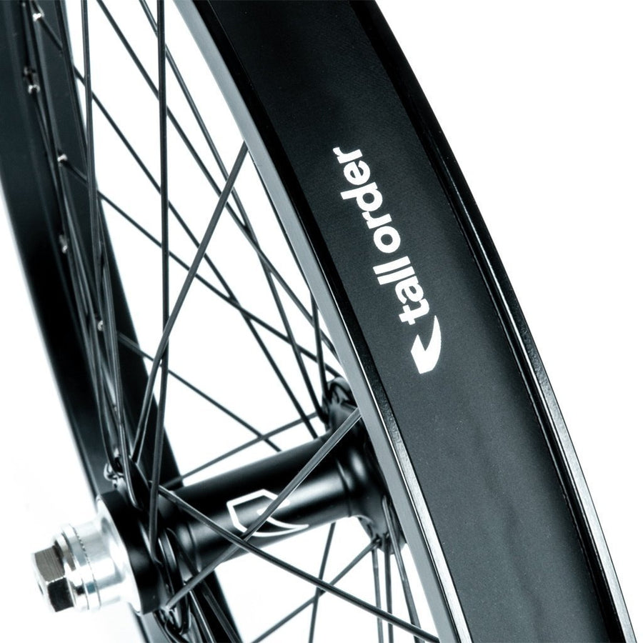 Tall Order Dynamics Front Wheel - Black with Silver Spoke Nipples at . Quality Front Wheels from Waller BMX.