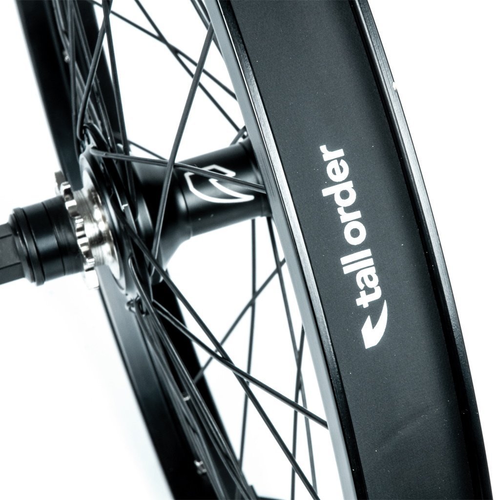 Tall Order Dynamics LHD Cassette Wheel - Black With Silver Spoke Nipples 9 Tooth at . Quality Rear Wheels from Waller BMX.