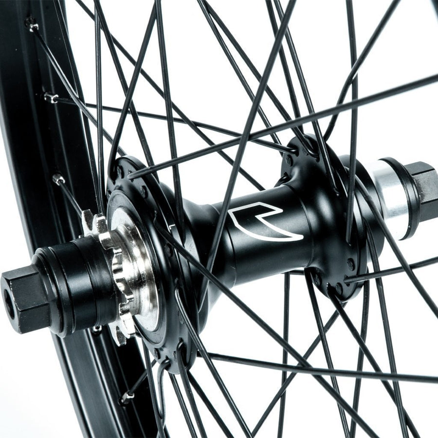 Tall Order Dynamics RHD Cassette Wheel - Black With Silver Spoke Nipples 9 Tooth at . Quality Rear Wheels from Waller BMX.