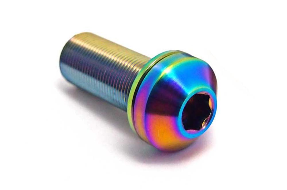 TLC Bikes Titanium 14mm Female Axle Bolts at 15.99. Quality Hub Nuts and Bolts from Waller BMX.