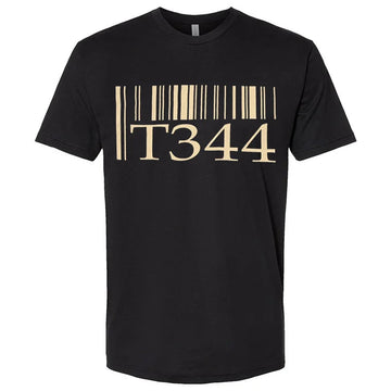 T1 Barcode T-Shirt Midnight Navy with Cream Print
