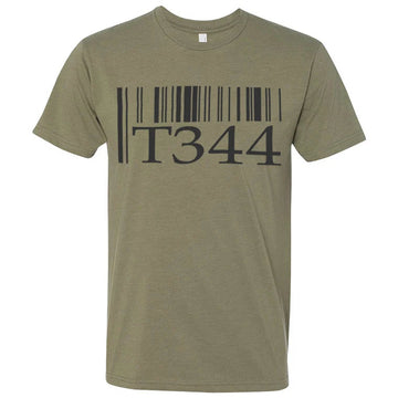 T1 Barcode T-Shirt Olive with Black Print