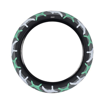 Cult Vans Tyre - Teal Camo With Black Sidewall 2.40"