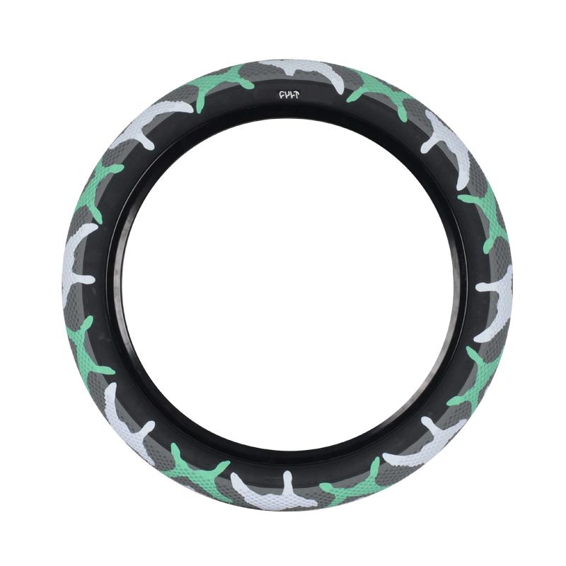 Cult 12" Vans Tyre - Teal Camo With Black Sidewall 2.20"